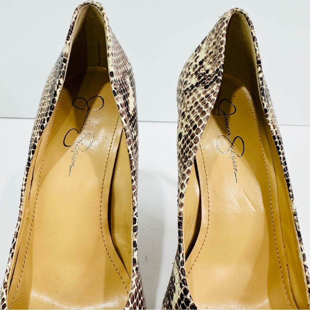 JESSICA SIMPSON 4” SNAKESKIN EMBOSSED PRINT HIGH HEEL SHOE SIZE 11B EXCELLENT - Picture 9 of 11